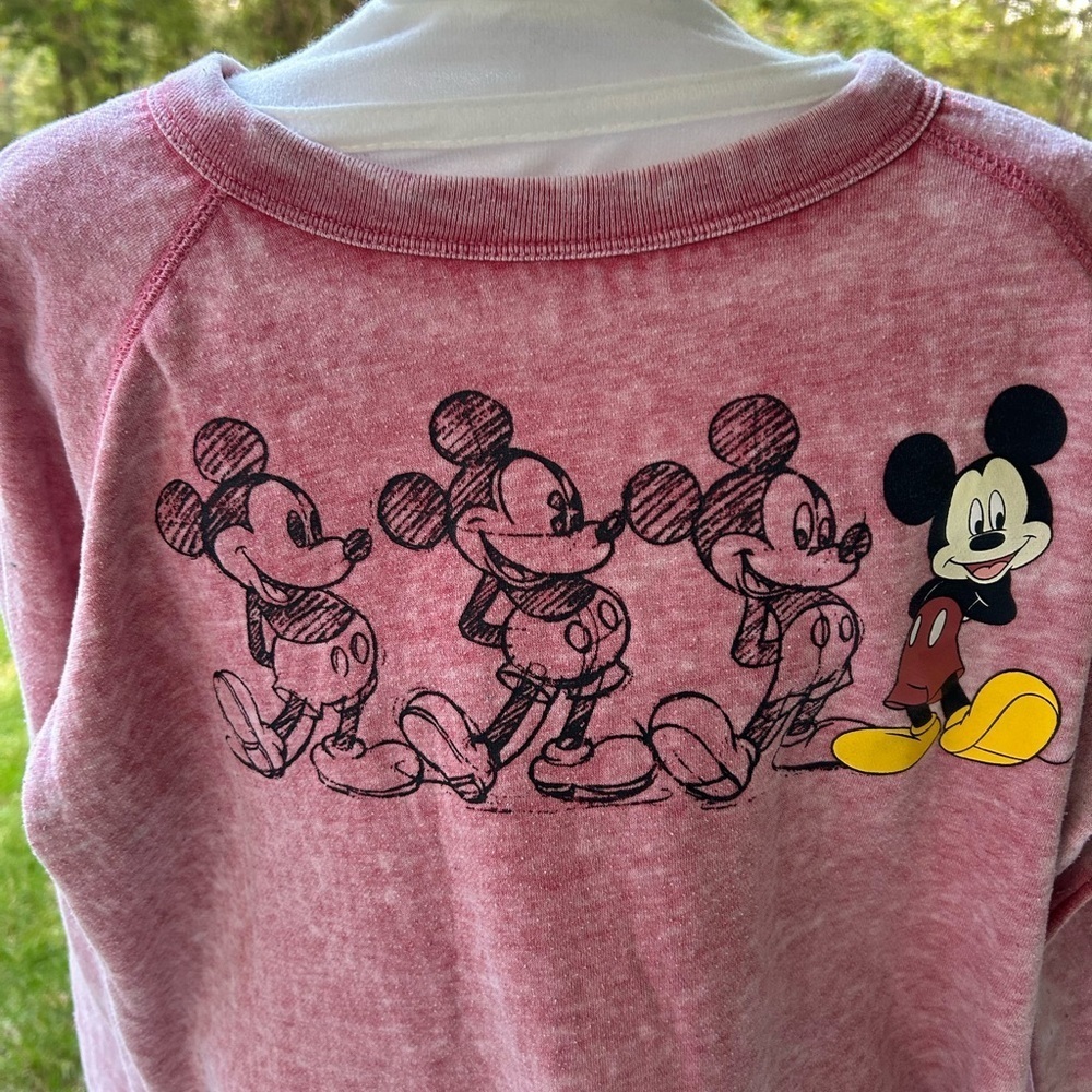 Disney Mickey Mouse Pink /White sweatshirt - Picture 3 of 7